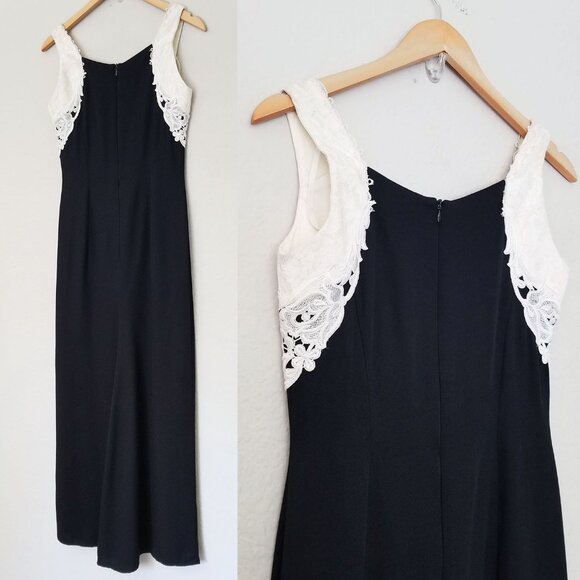 Vintage 1980's Scott McClintock Lace Applique Victorian Cocktail Maxi Dress Prom - Picture 13 of 14